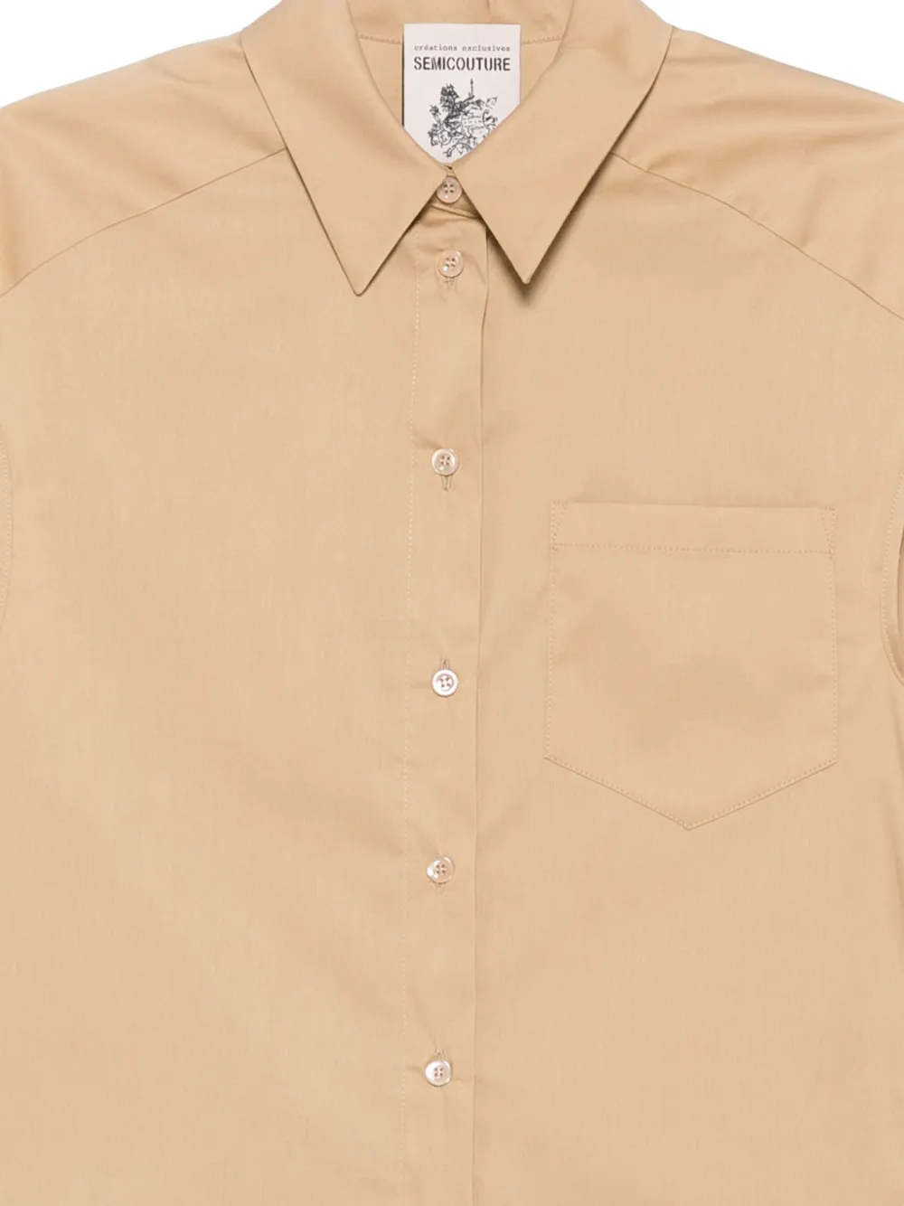 Semicouture Lottie button-down overhemd met kapmouwen Beige