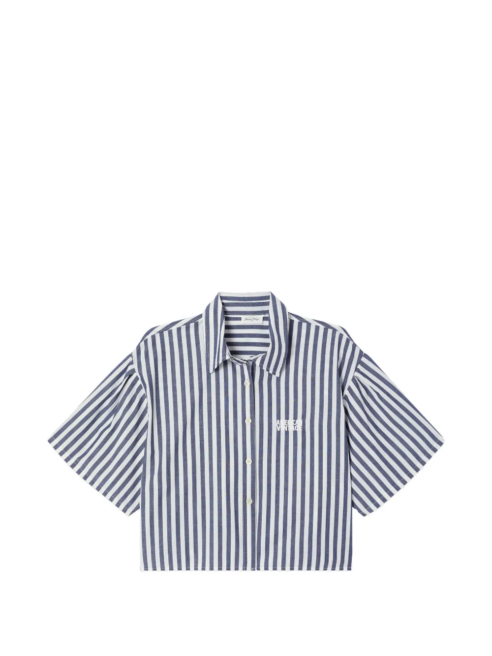 American Vintage Gestreiftes Hemd mit Logo-Stickerei - Blau