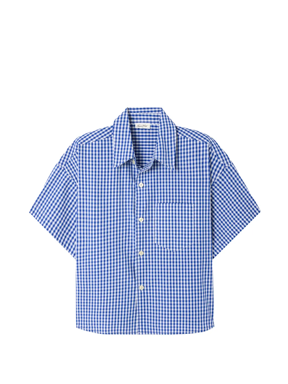 American Vintage gingham-check short-sleeve shirt - Blau
