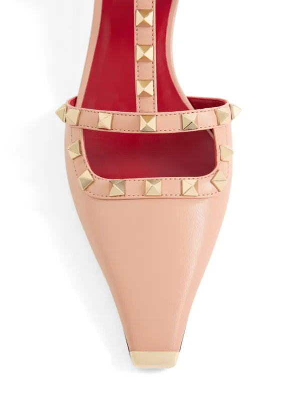 Valentino Garavani Rockstud Court Shoes In Kid Leather 40mm | Pink
