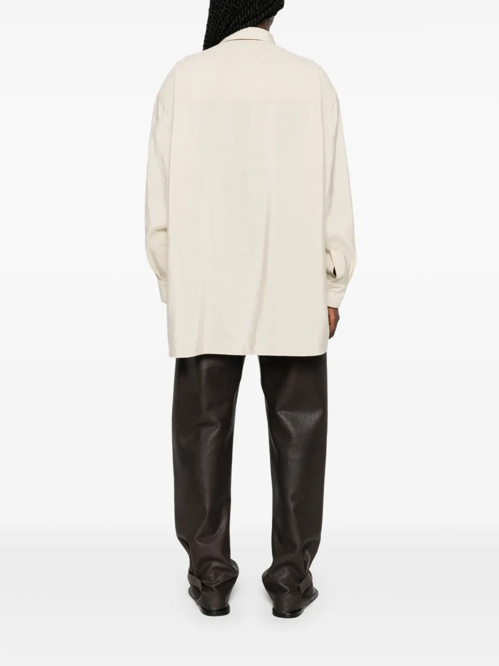 LEMAIRE Blouse met gestrikte hals Beige