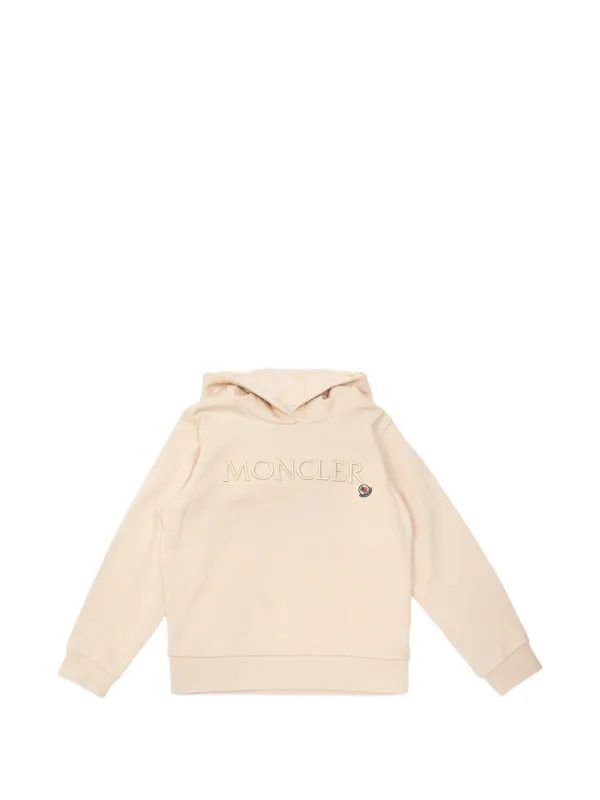 Moncler Enfant logo-embroidered Hoodie | Neutrals | FARFETCH CA
