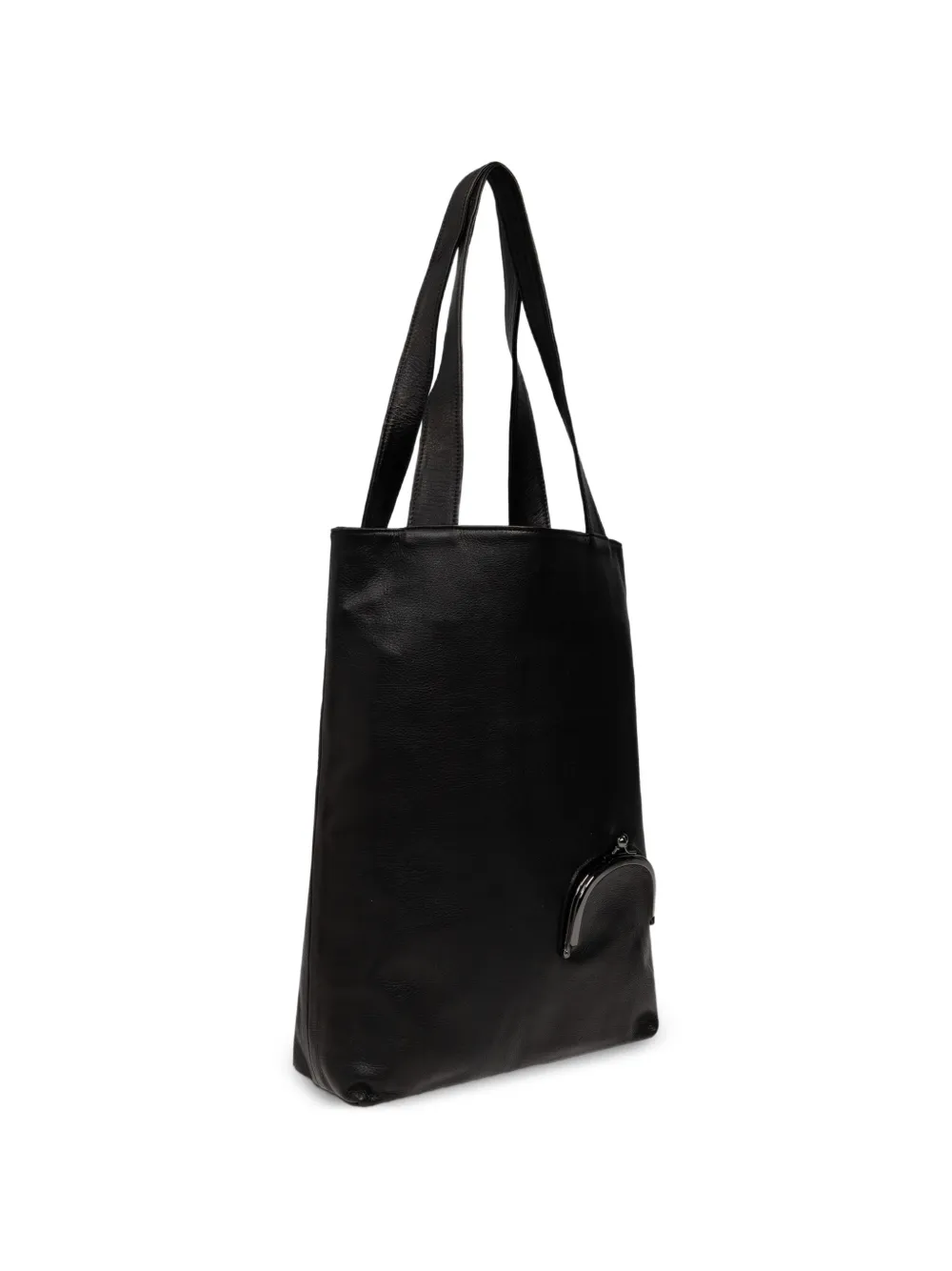 discord Yohji Yamamoto レザー トートバッグ Discord Yohji Yamamoto キスロック レザーハンドバッグ | ブラック