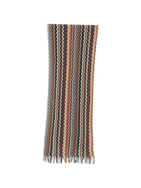 Missoni zigzag-knit striped scarf