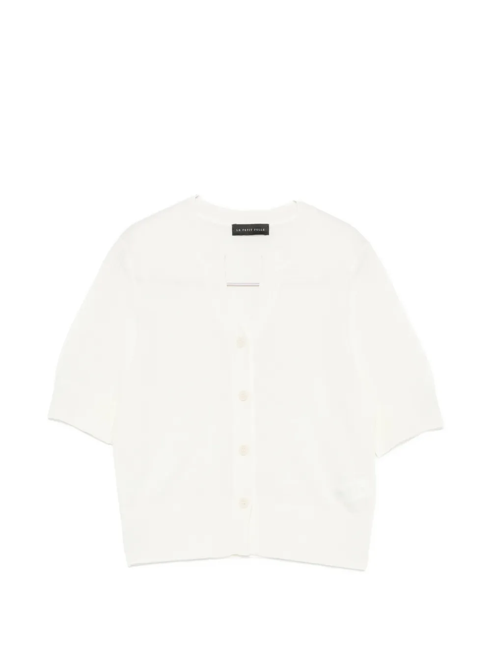 Le Petit Pulle V-neck cardigan - Weiß