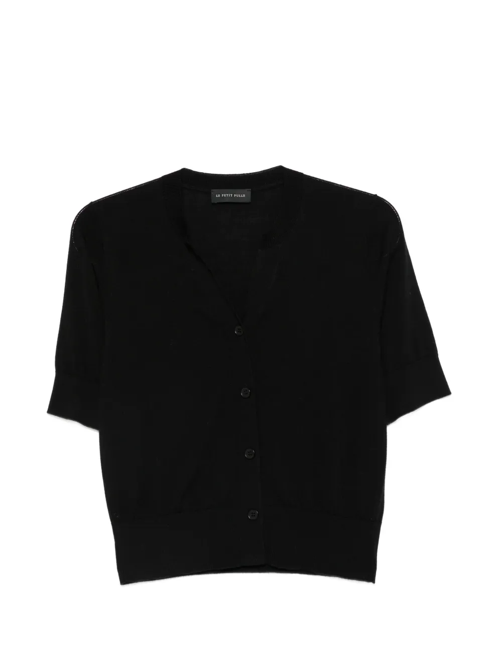 Le Petit Pulle short-sleeve button-up cardigan - Black