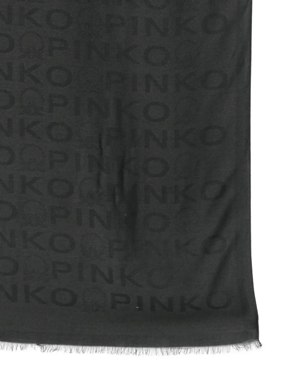 PINKO Sjaal met logo en franje Zwart
