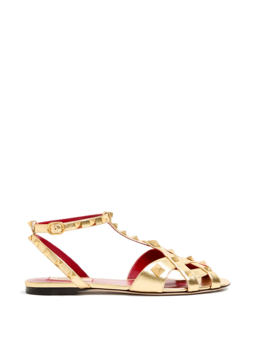 Valentino Garavani Studdy sandalen van gelamineerd nappa leer 05 mm Goud