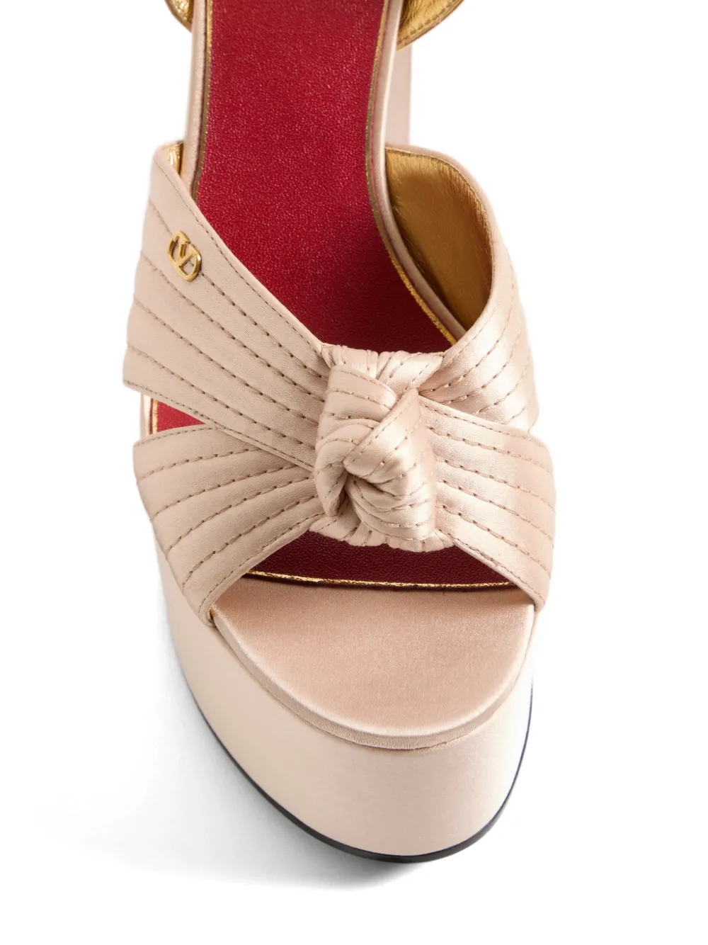 Valentino Garavani Crasher satijnen sandalen met plateauzool 125 mm Roze