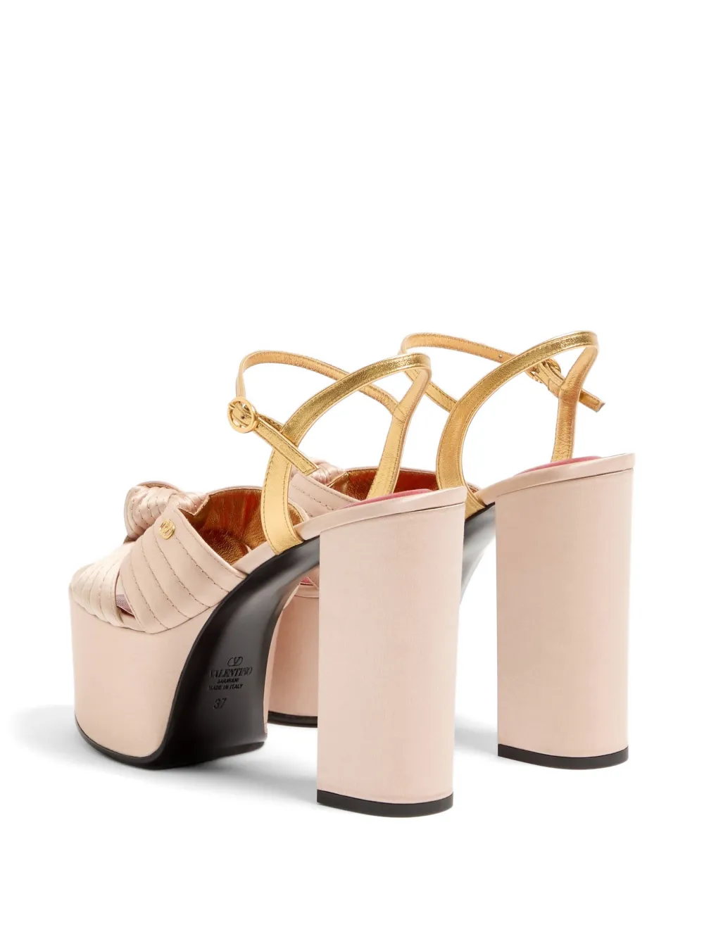 Valentino Garavani Crasher satijnen sandalen met plateauzool 125 mm Roze