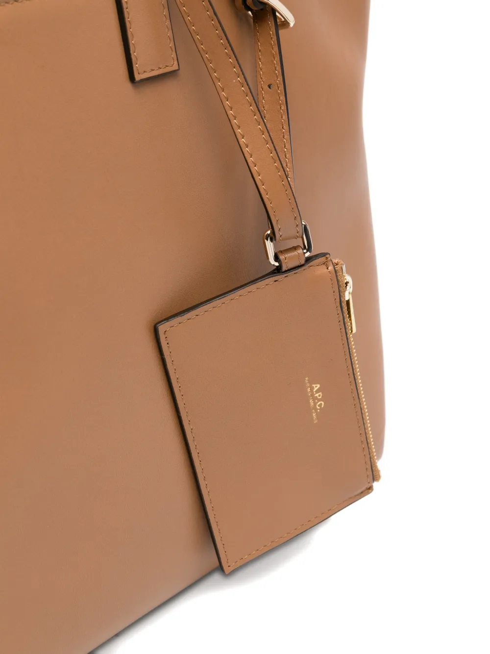 A.P.C. Le Drummer leren shopper Beige