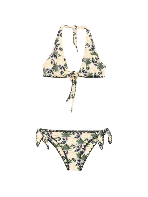 Anjuna floral-print crochet-trim bikini