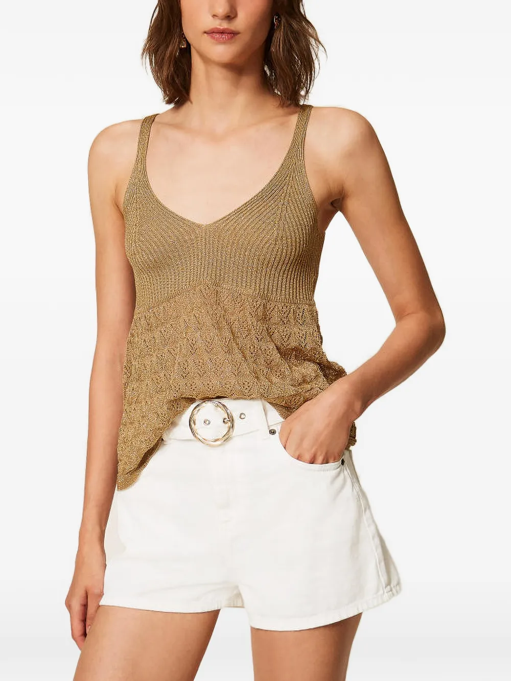 TWINSET Shorts met ceintuur Wit