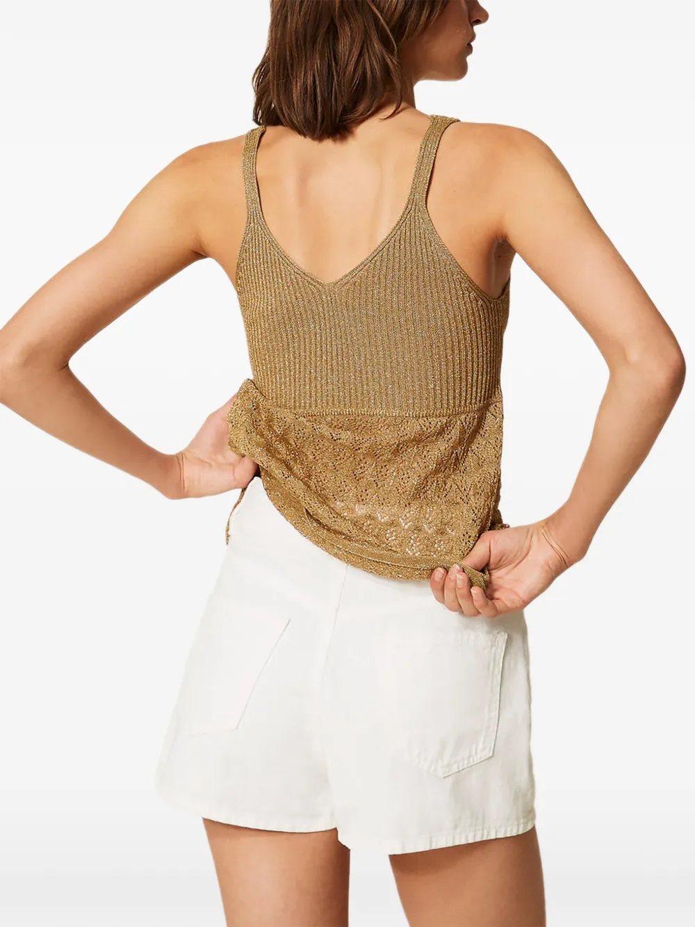 TWINSET Shorts met ceintuur Wit