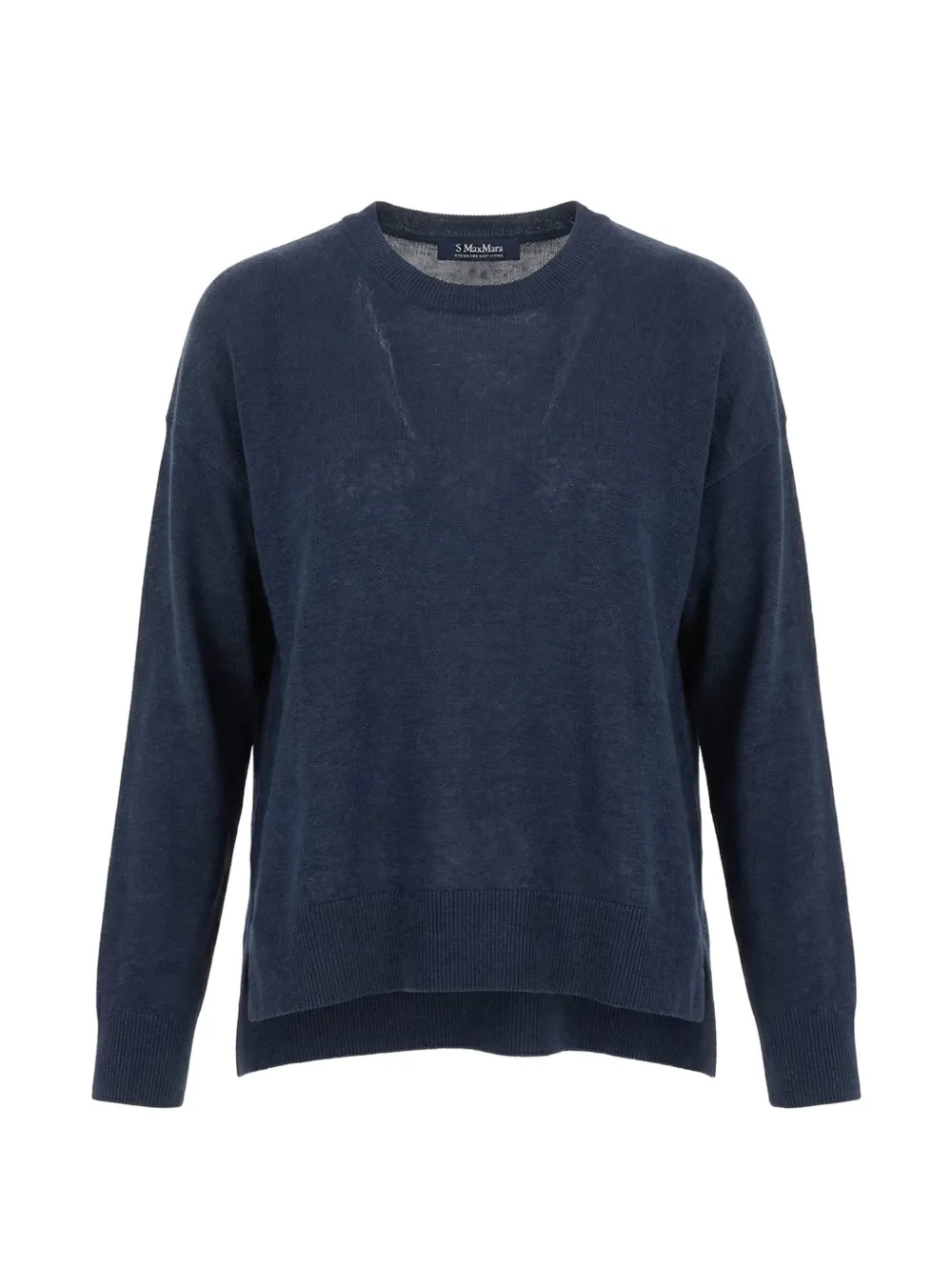'S Max Mara fine-knit stepped-hem sweater - Blu