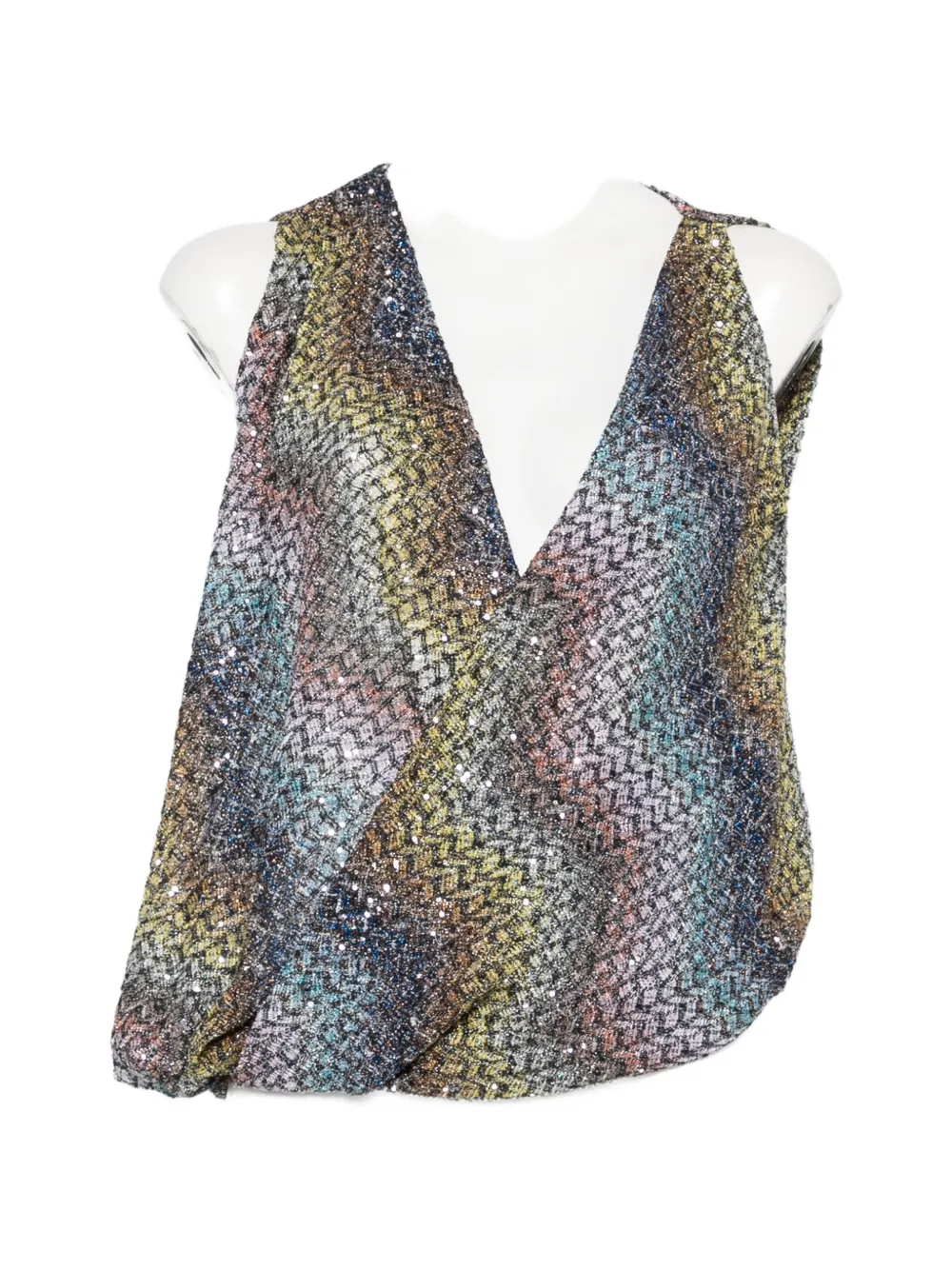 Missoni zigzag sequin-embellished top - Blu