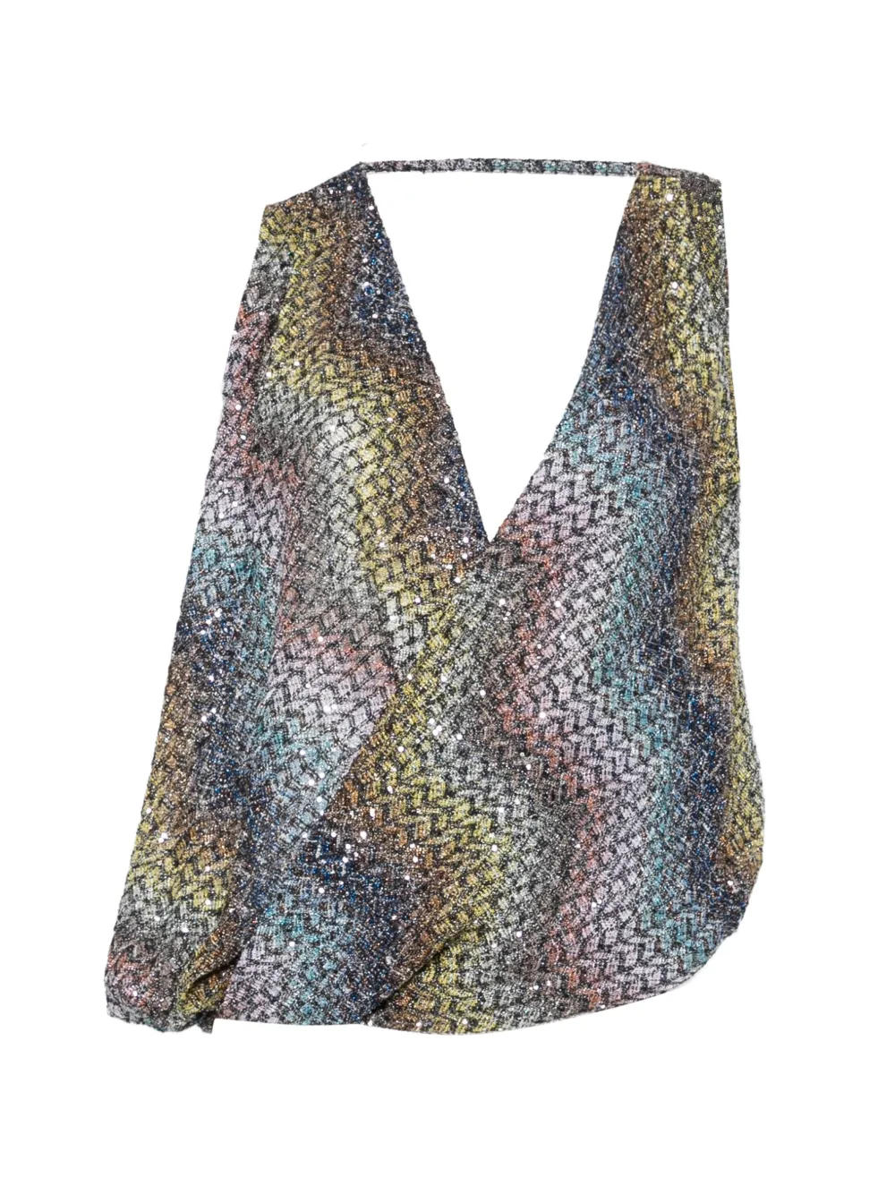 Missoni zigzag sequin-embellished top - Blu
