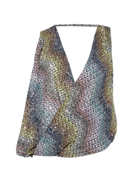 Missoni haut à ornements en sequins à design zig-zag