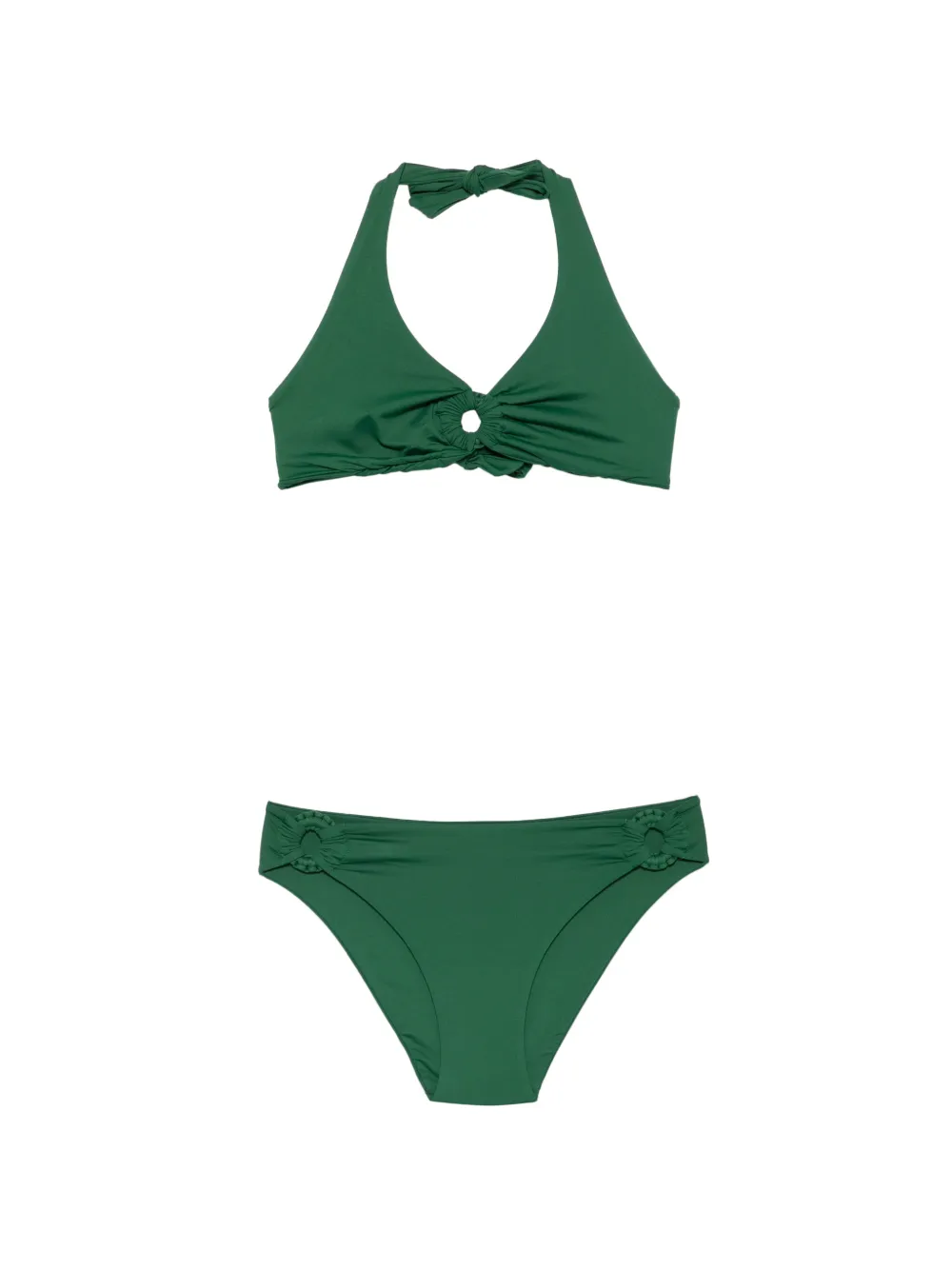 Fisico ring-detail halterneck bikini - Grün