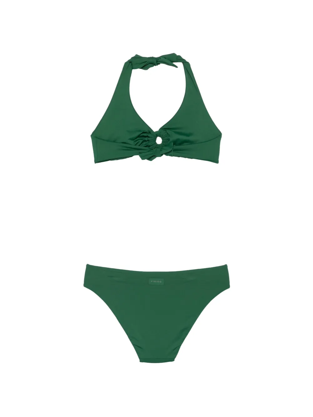 Fisico Bikinitop met haltertop en ringdetail Groen
