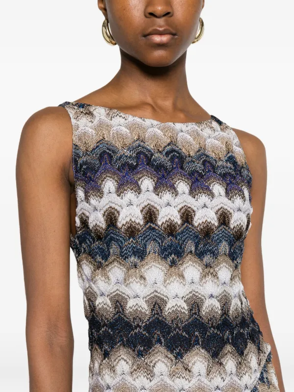 missoni open back dress Mare open-back metallic crochet-knit maxi dress - gold