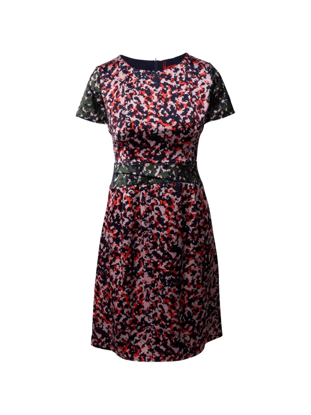 Pre-owned Hugo Boss Camouflage-print Shift Dress In Neutrals
