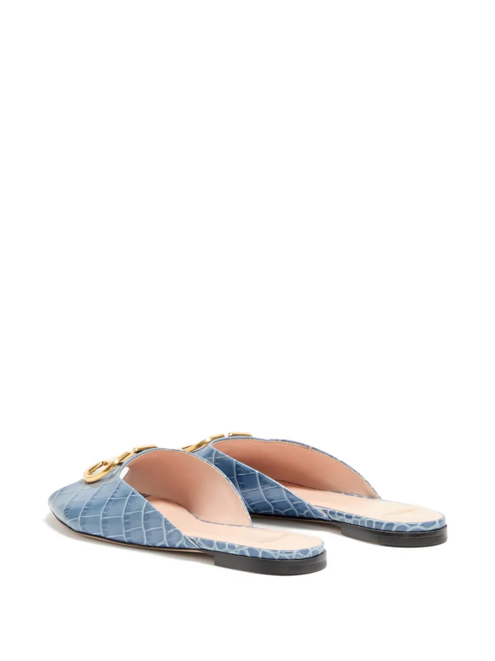 Valentino Garavani VLogo Signature kalfsleren sandalen met print Blauw
