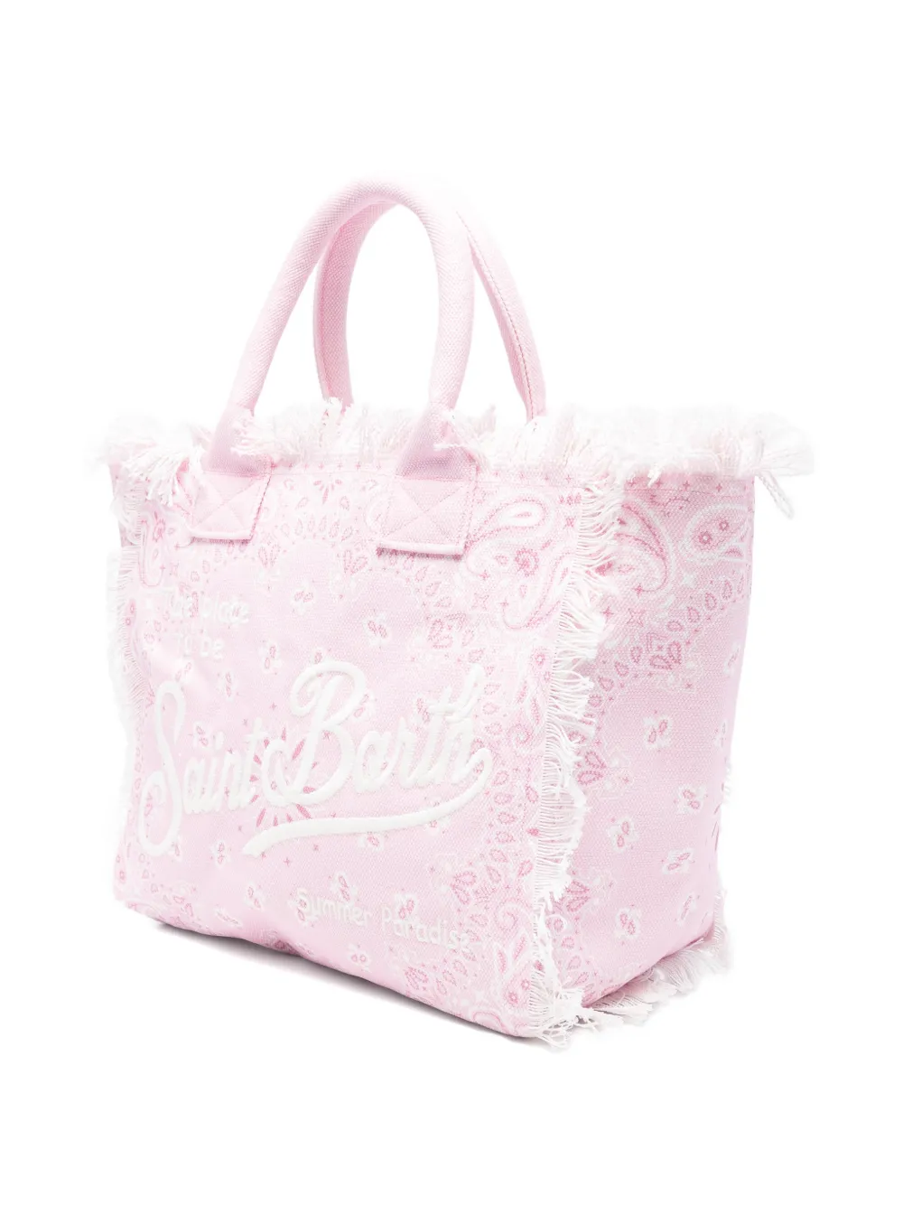  Mc2 Saint Barth Sac Cabas Vanity Effilé à Motif Cachemire - Rose 