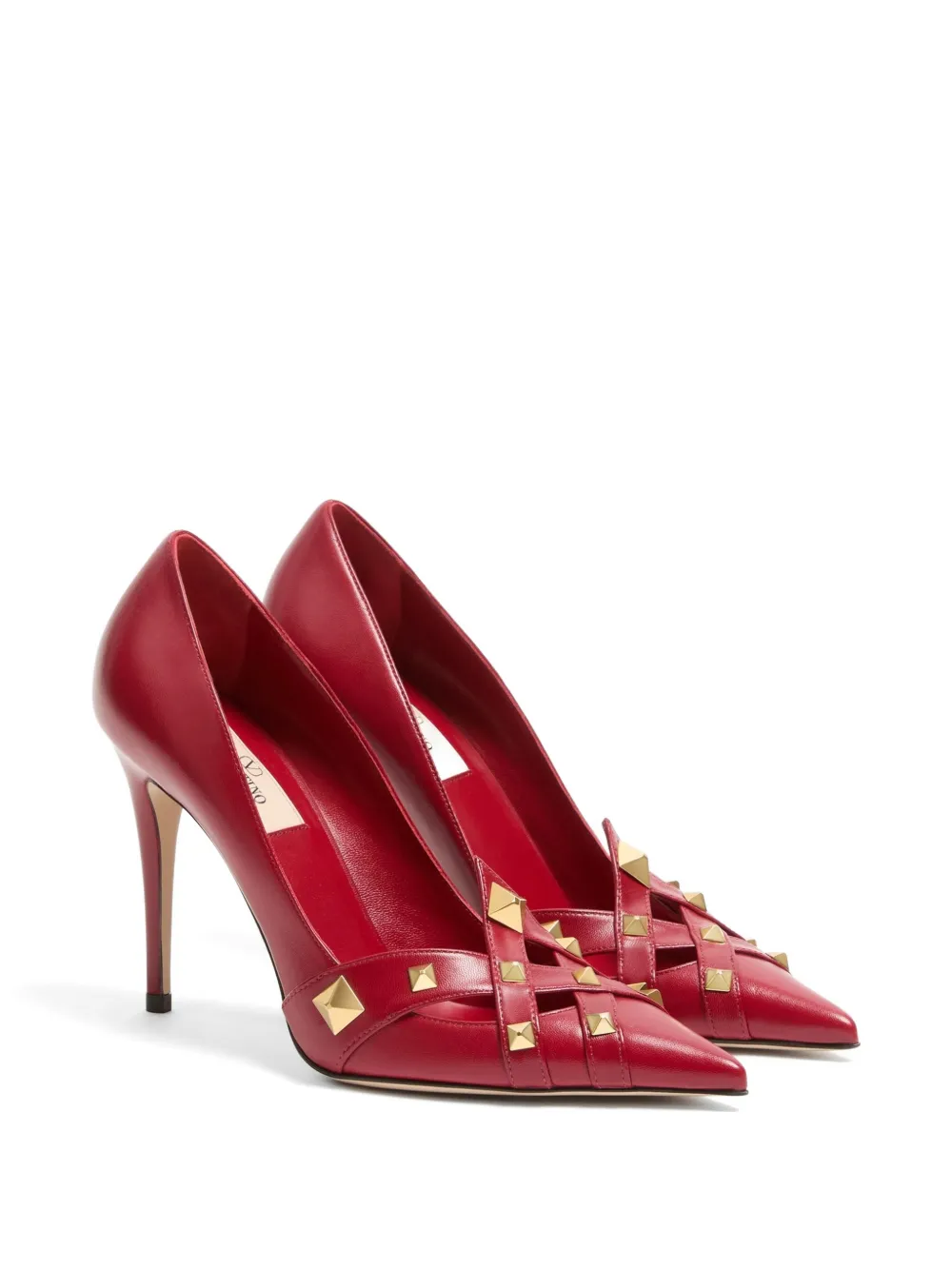 Valentino Garavani Studdy kidskin pumps 100mm Rood