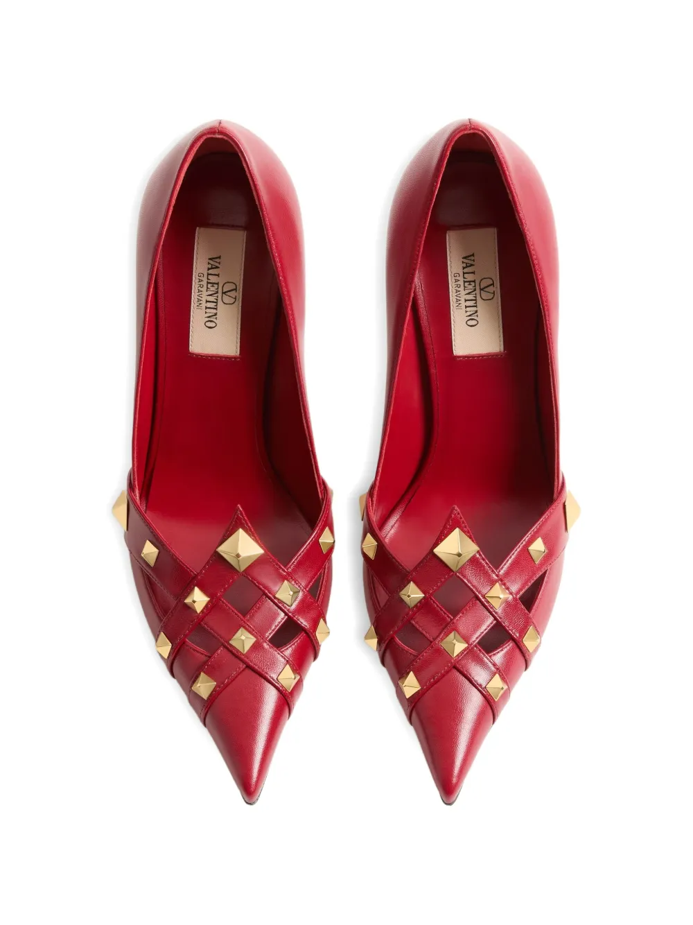 Valentino Garavani Studdy kidskin pumps 100mm Rood