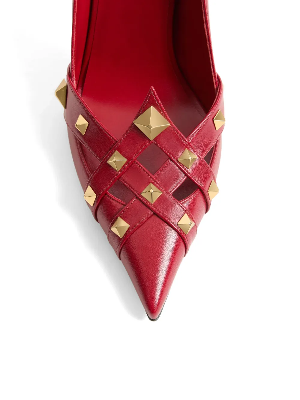 Valentino Garavani Studdy kidskin pumps 100mm Rood