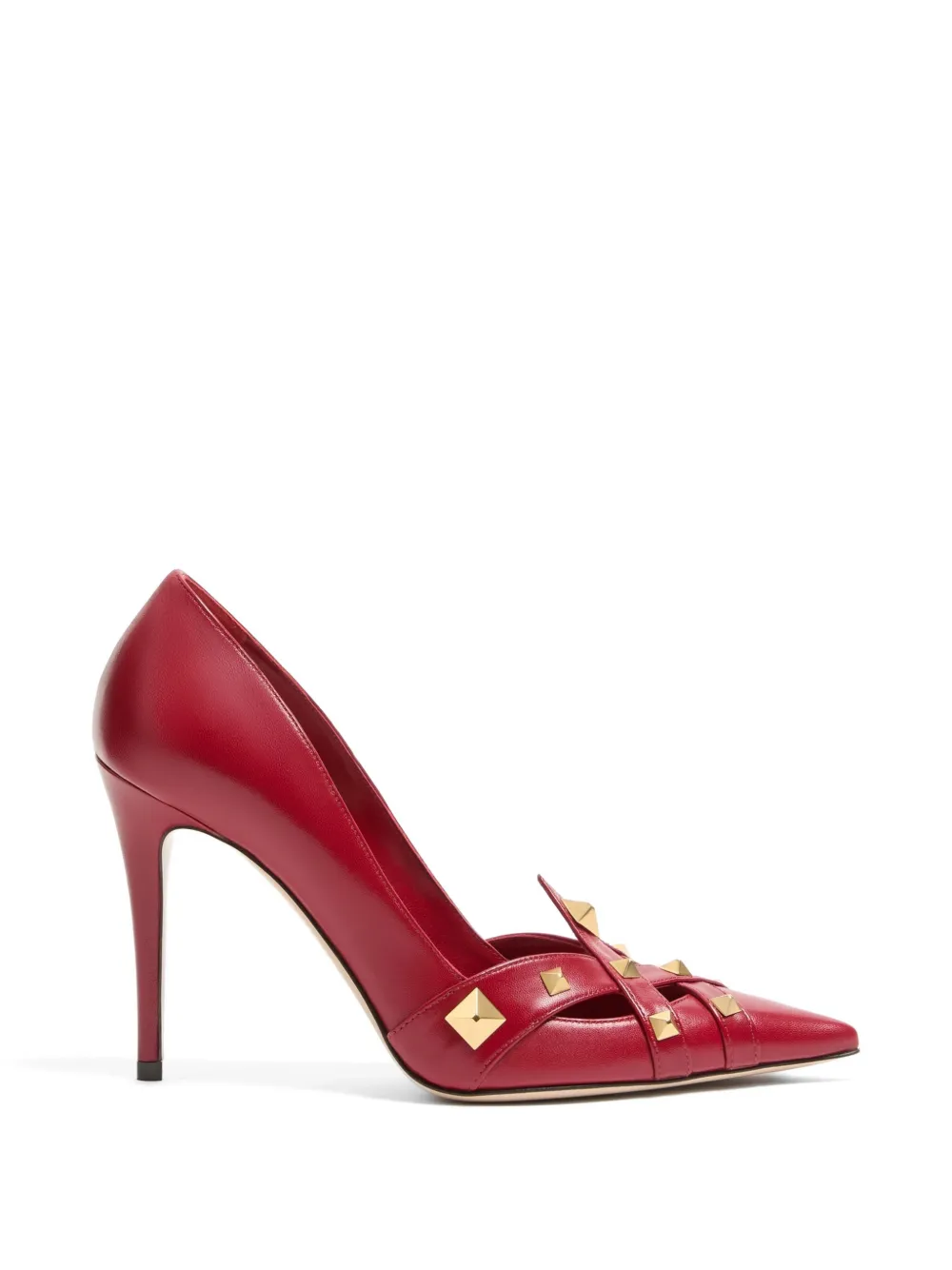 Valentino Garavani Studdy kidskin pumps 100mm Rood
