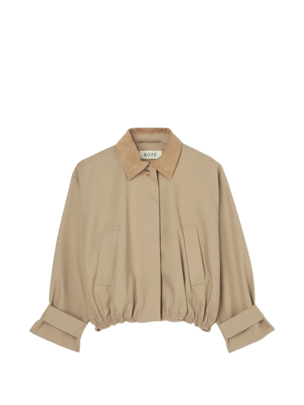 Róhe suede-collar cropped jacket - Toni neutri