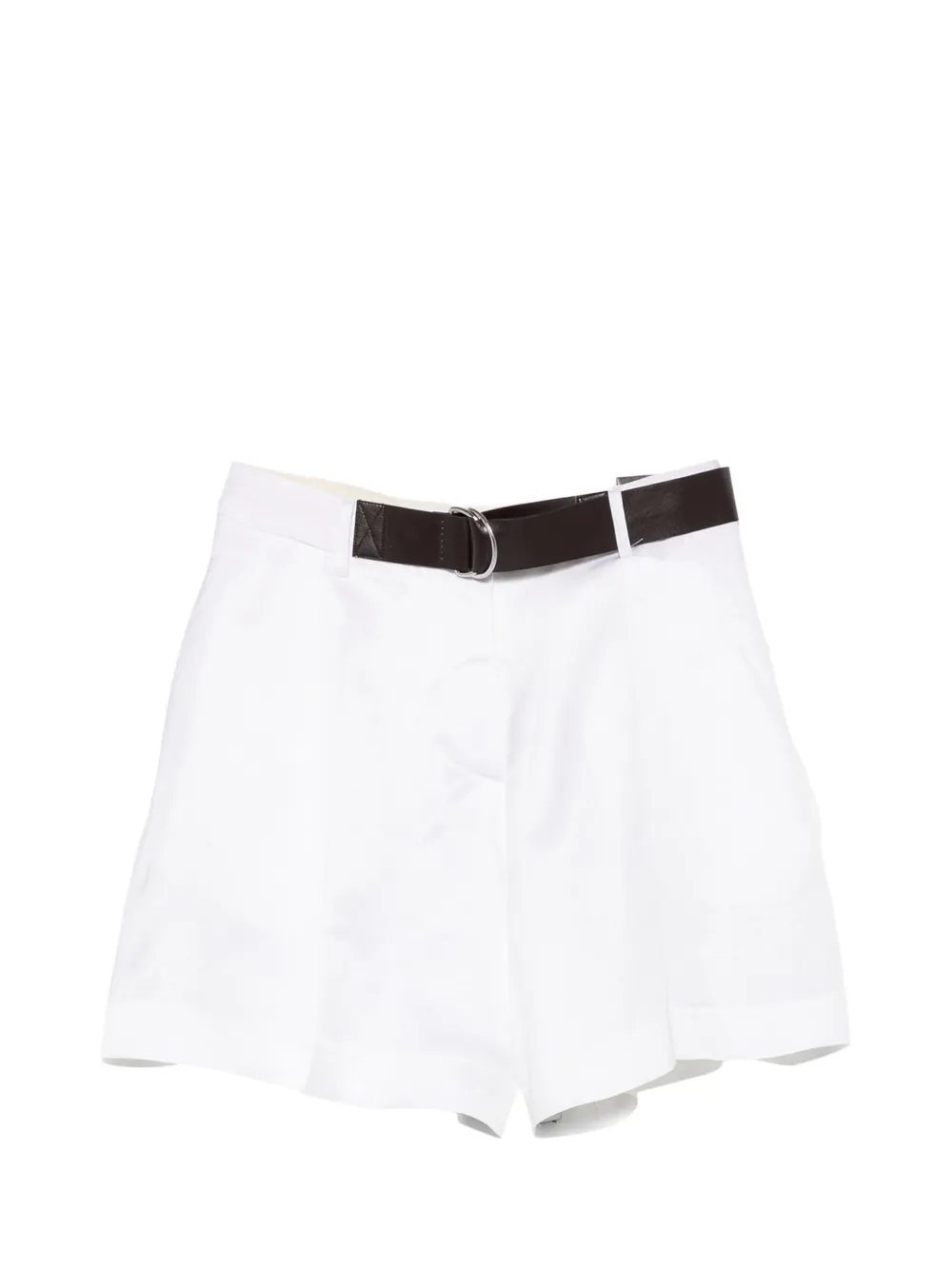 Semicouture Janessa belted pleated shorts - Bianco