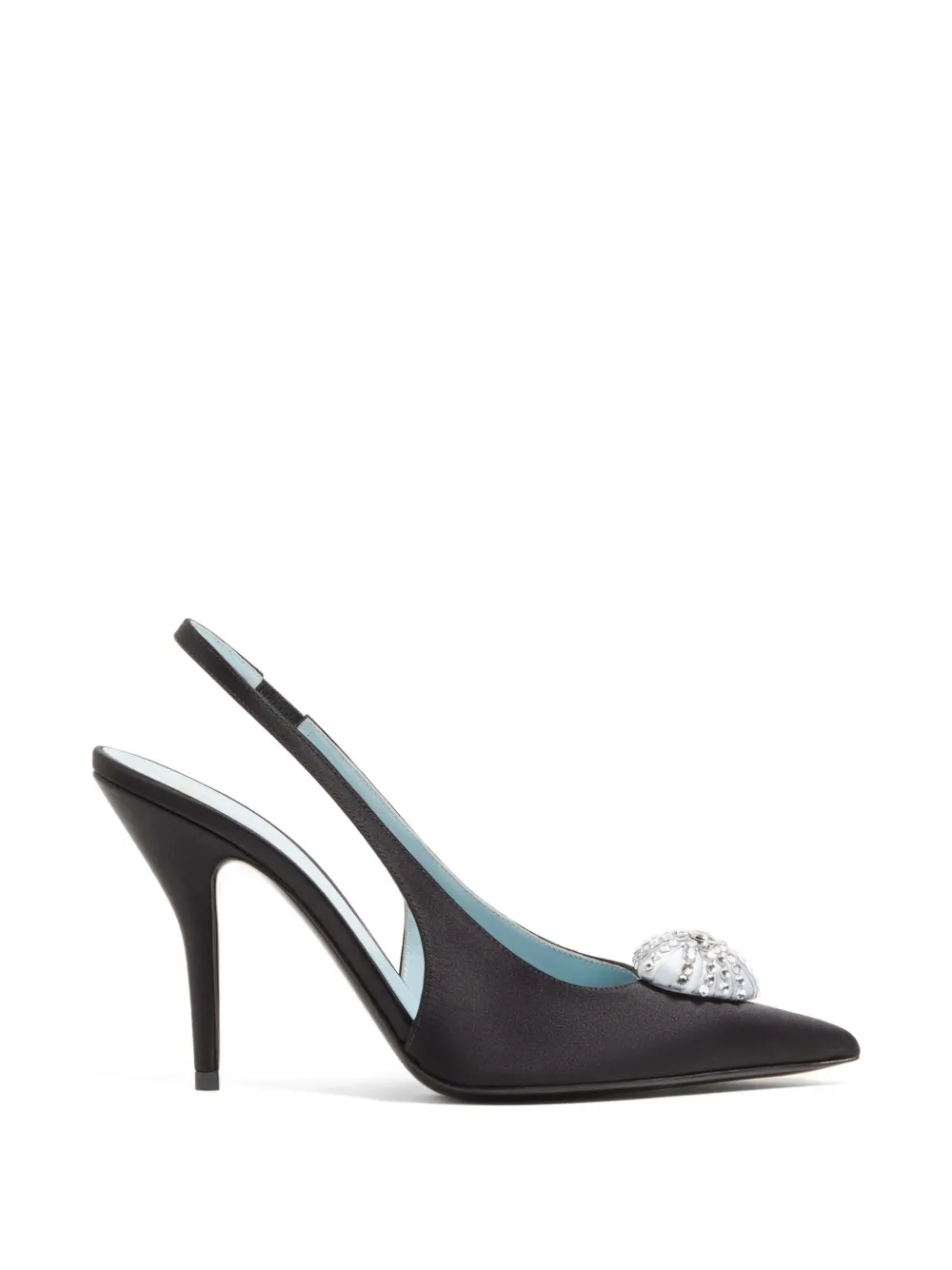 Valentino Garavani Coeur Royal Slingback-Pumps aus Satin - Schwarz