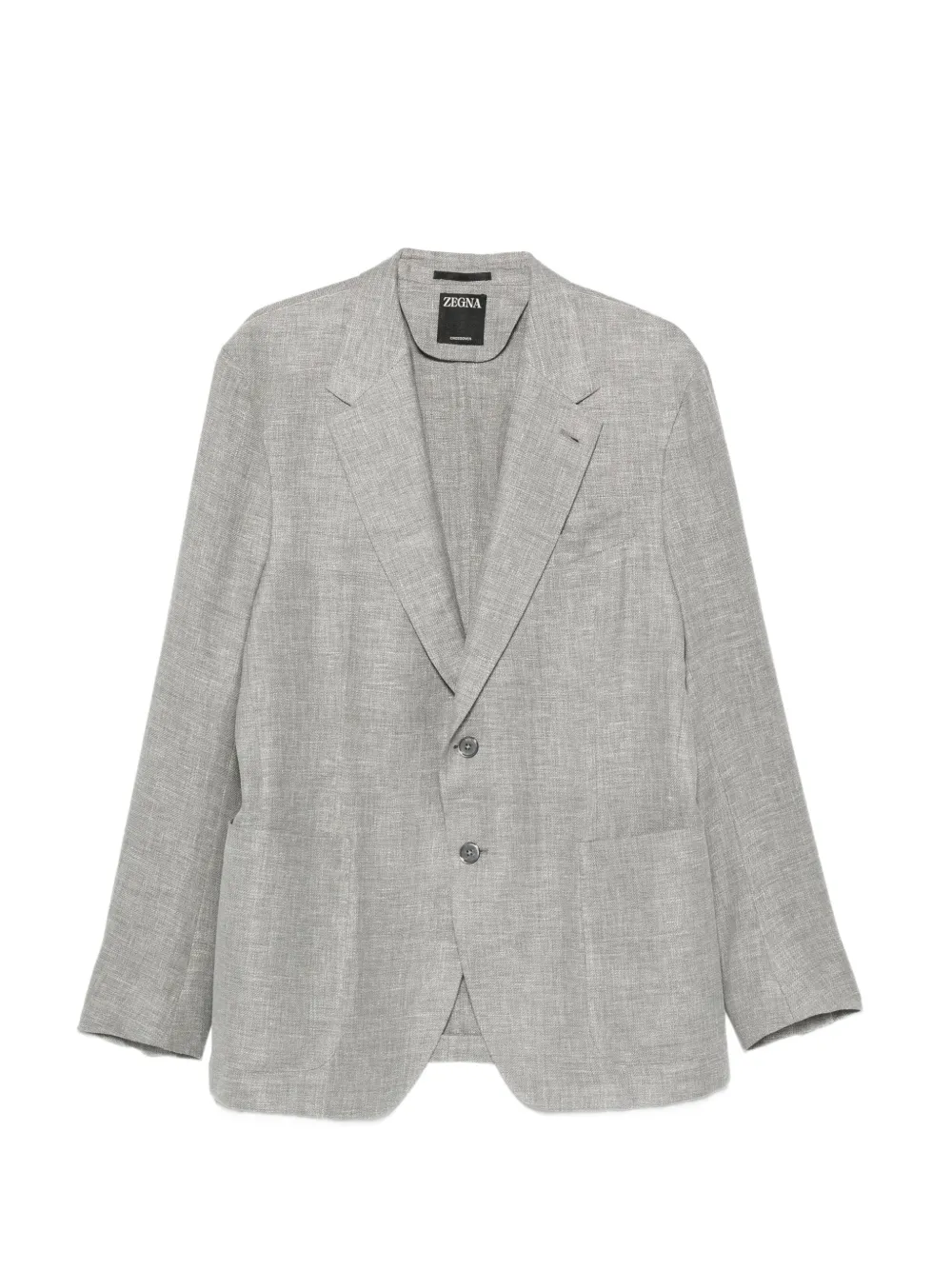 Zegna single-breasted linen blazer - Grigio
