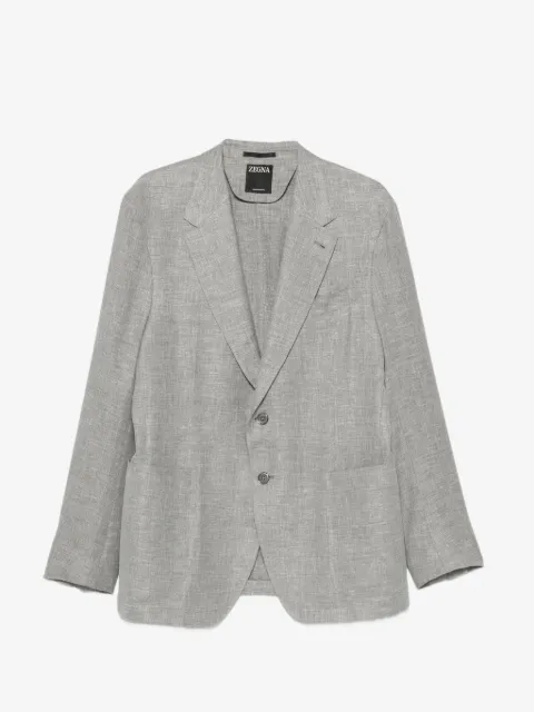 Zegna Linnen blazer met enkele rij knopen