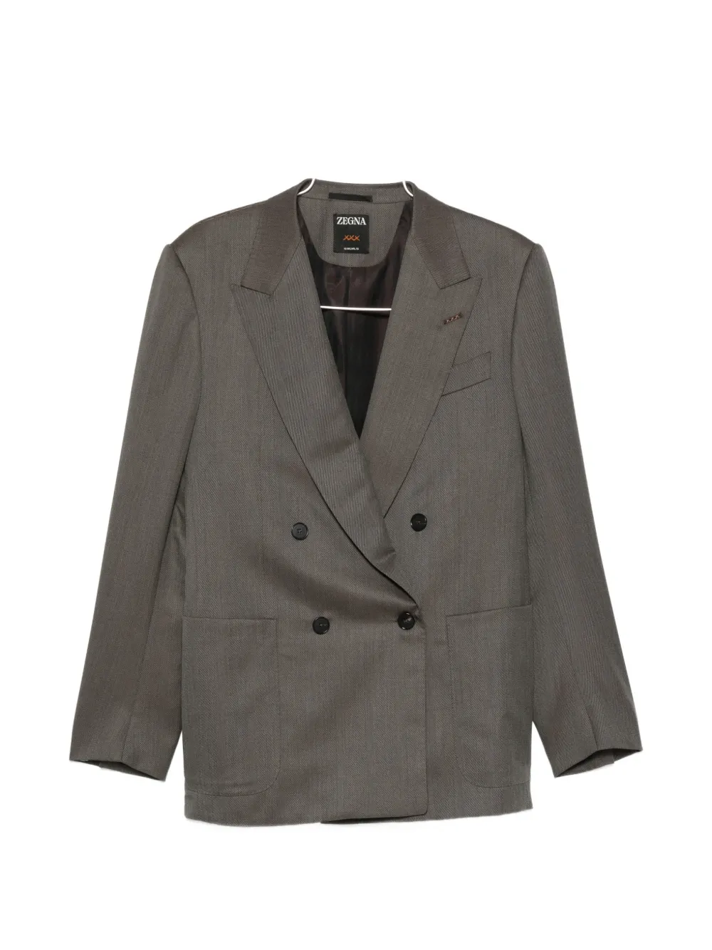 Zegna double-breasted wool suit - Grigio
