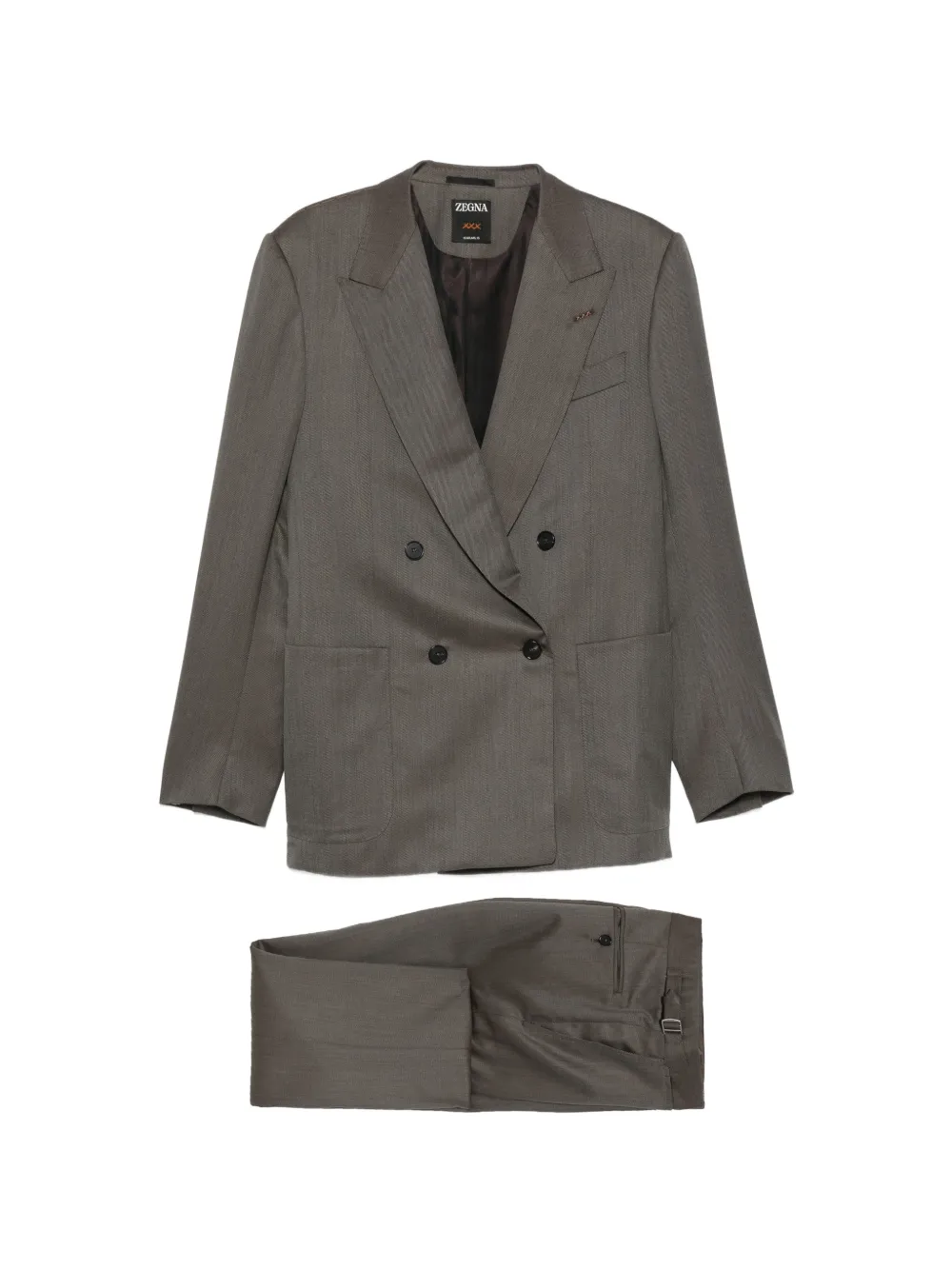 Zegna double-breasted wool suit - Grigio