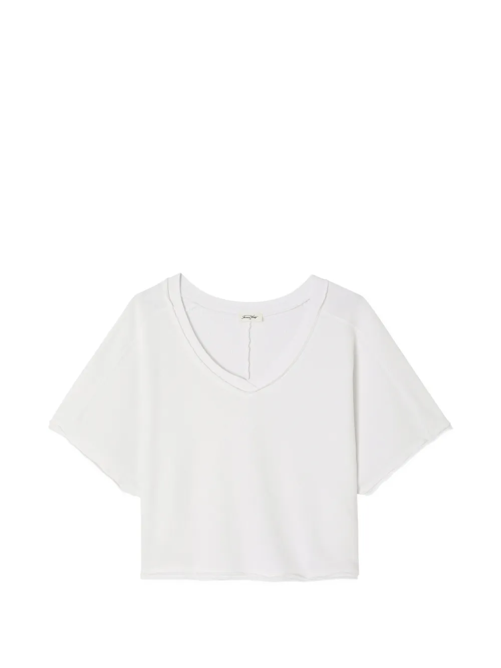 American Vintage T-shirt Vibtown con scollo a V - Bianco