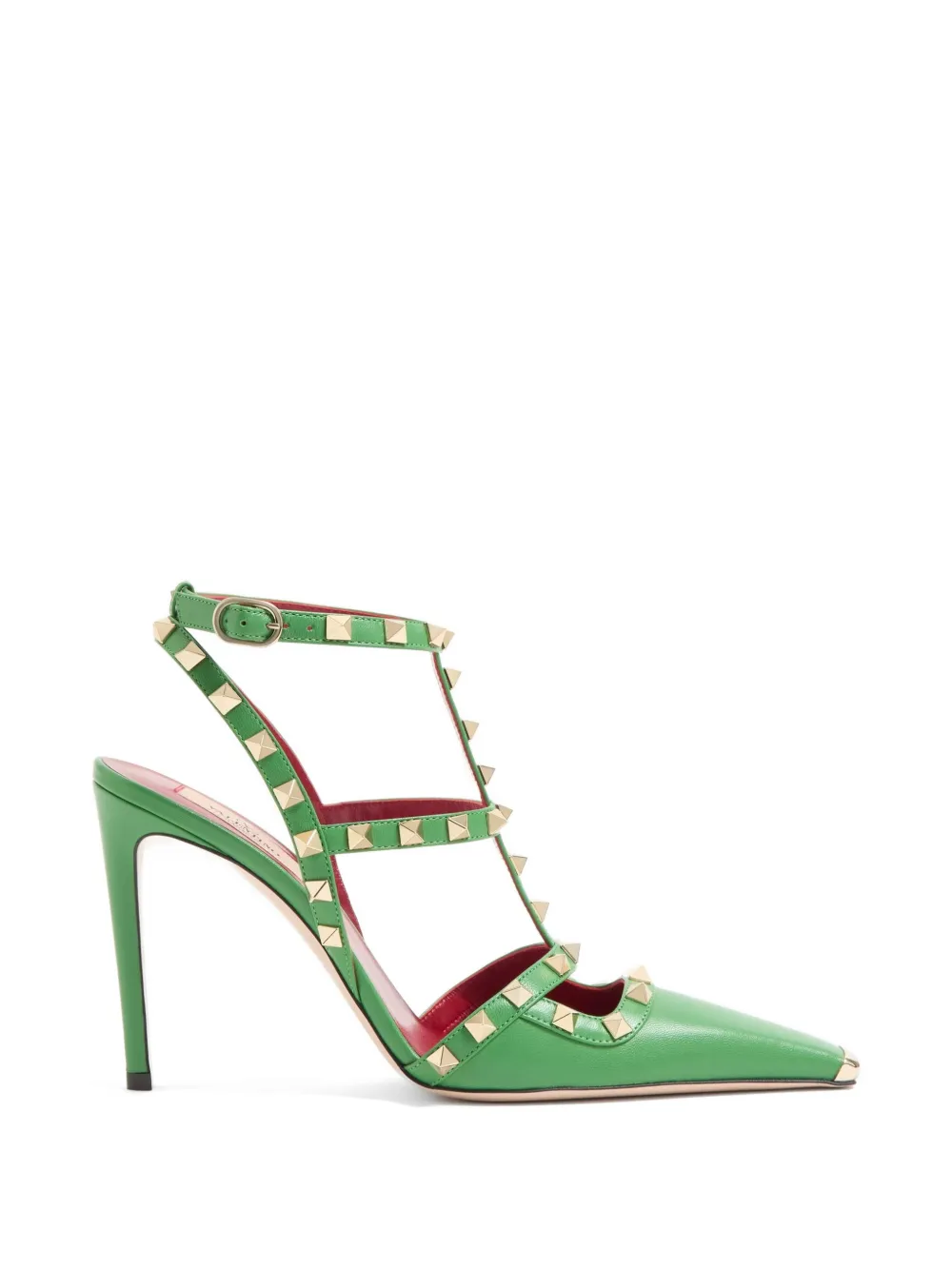 Valentino Garavani Rockstud kidskin pumps Groen