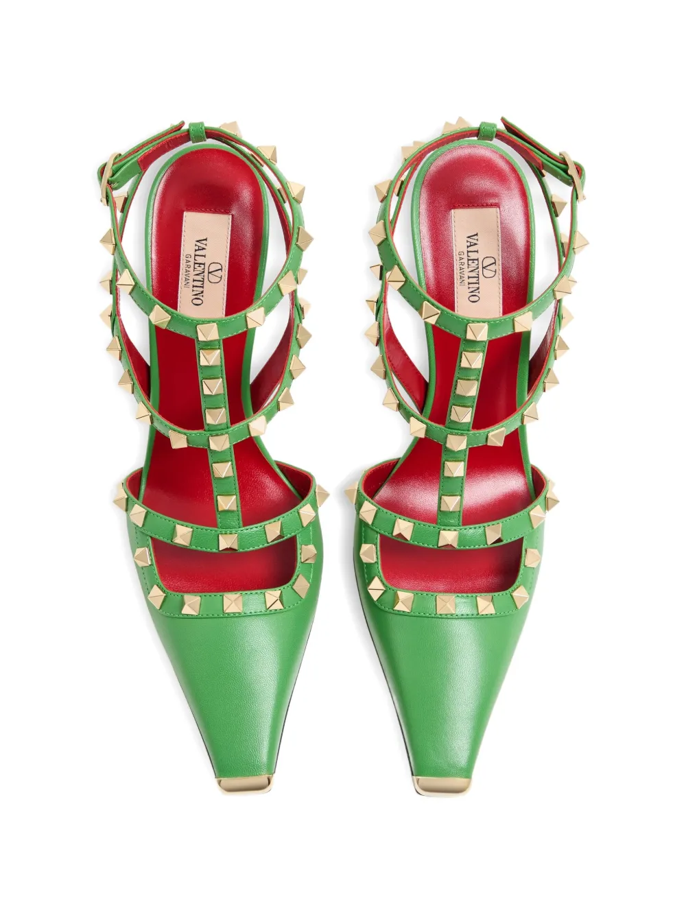 Valentino Garavani Rockstud kidskin pumps Groen