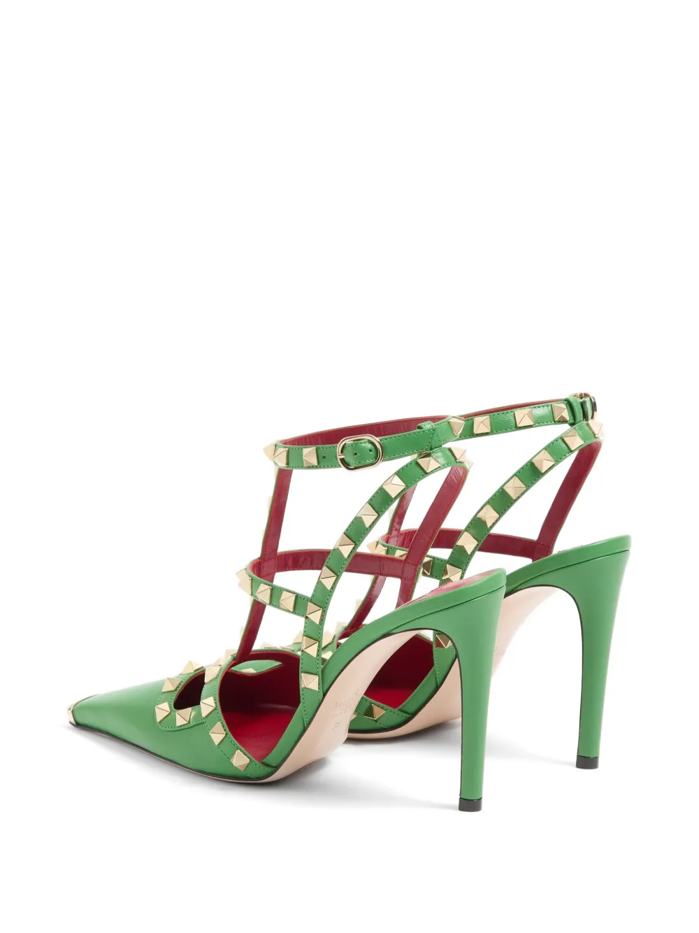 Valentino Garavani Rockstud kidskin pumps Groen