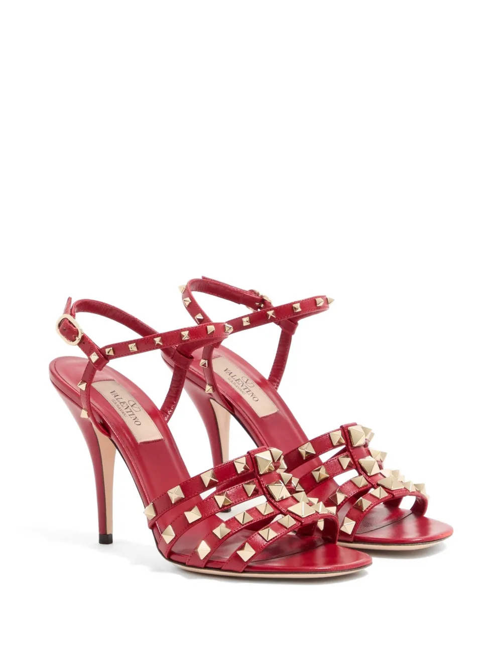 Valentino Garavani Rockstud sandalen 100 mm Rood