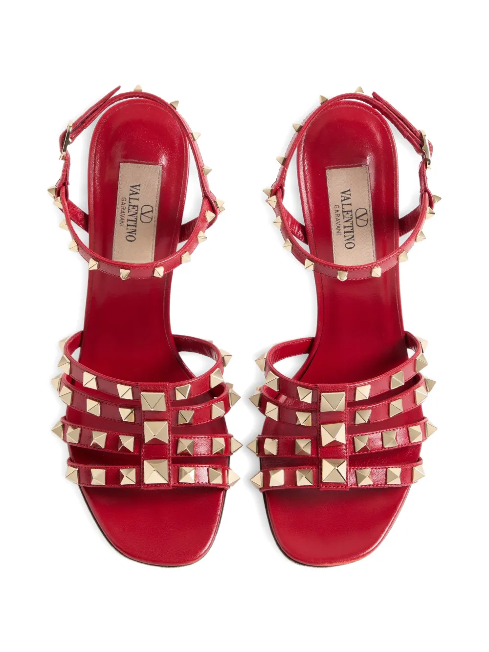 Valentino Garavani Rockstud sandalen 100 mm Rood