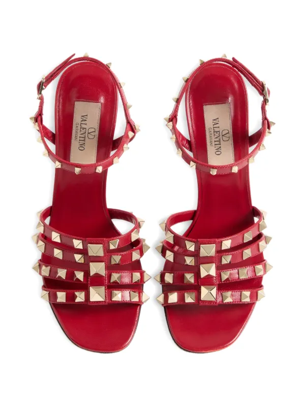 Valentino Garavani ロックスタッズ 100mm キッドスキン サンダル