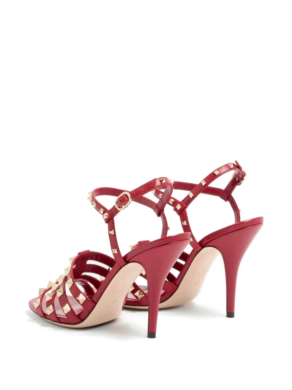 Valentino Garavani ロックスタッズ キッドスキン サンダル | レッド