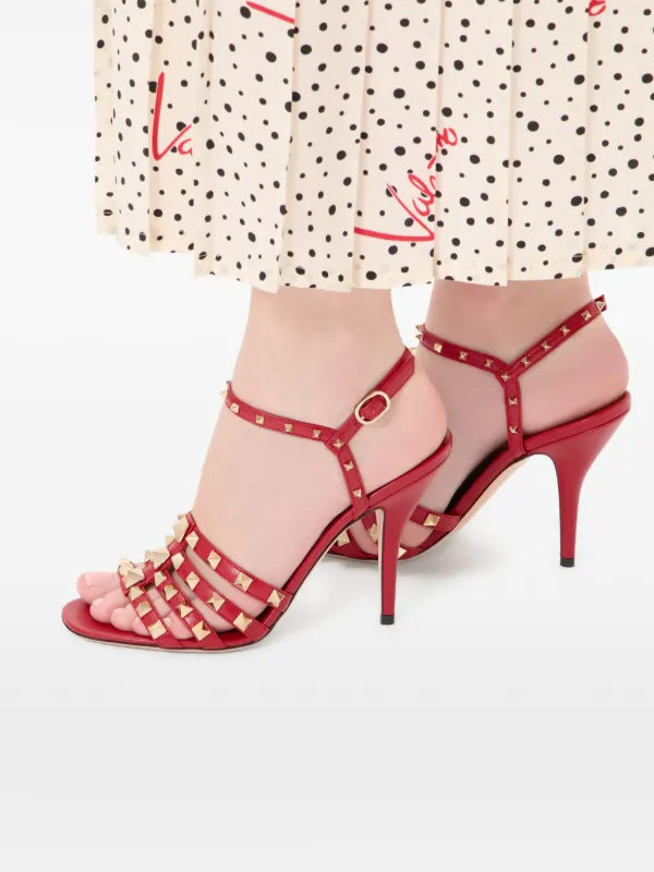 Valentino Garavani ロックスタッズ 100mm キッドスキン サンダル