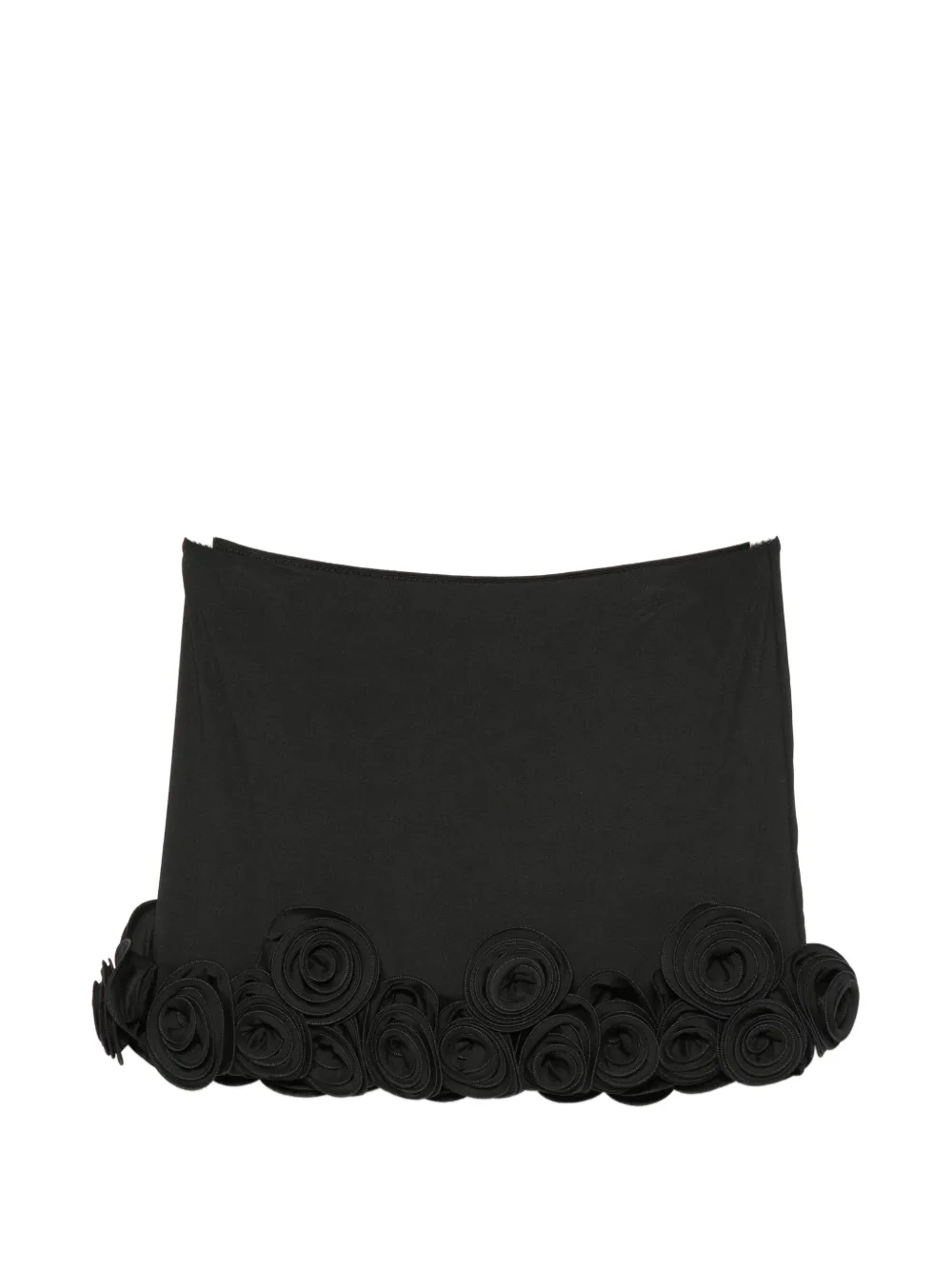 La Reveche Ivette Floral-appliqué Mini Skirt In Black