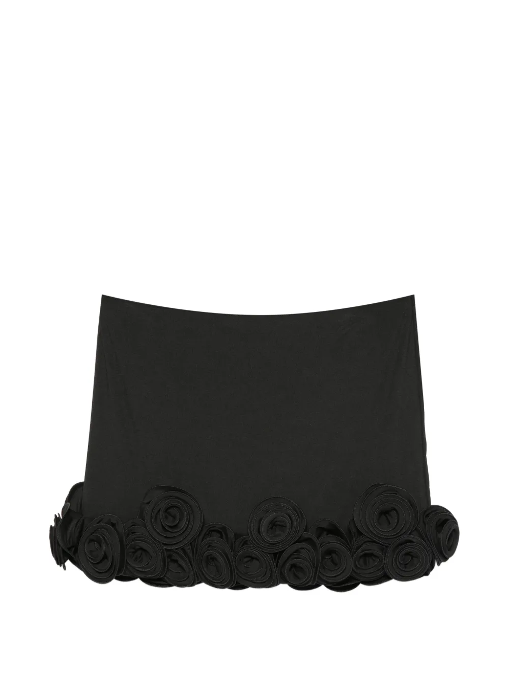 La Reveche Ivette floral-appliqué mini skirt - Nero